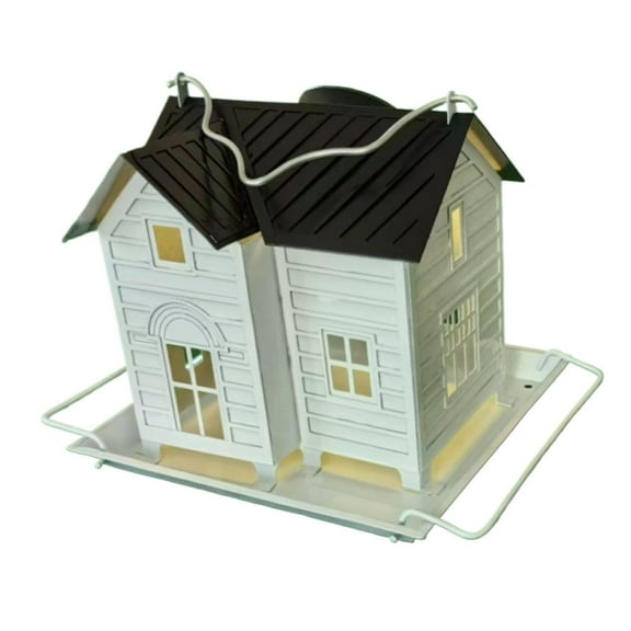 Bird Feeder - Hanging Metal Bird House Feeder with Lights, Outdoor Lantern U8