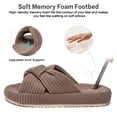 thumbnail image 4 of Ecetana House Slippers for Women Corduroy Cross Band Memory Foam Slippers Open Toe Non-Slip Home Shoes, 4 of 7