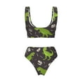 thumbnail image 5 of Daiia Dinosaur Skeleton Women's Bikini Set Two Piece Swimsuit High Waisted Bikini Adjustable Straps Bikini Perfect for Beach, Pool, and Summer Vacation-Large, 5 of 9