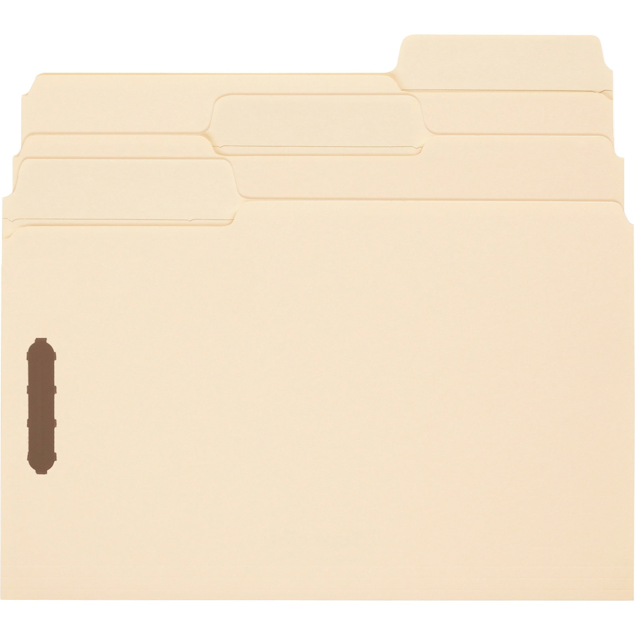 Smead 19535 SuperTab File Folders with Fastener, 1/3 Cut, 11 Point, Legal, Manila, 50/Box