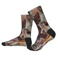 thumbnail image 2 of Vsdgher Vintage Collage Girl Butterfly Unisex Crew Socks Lightweight Breathable Ventilation Ankle Socks, Mid-calf socks for Daily, 2 of 7