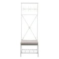 thumbnail image 3 of Southern Enterprises Heru Entryway Hall Tree Bench, Distressed White, 3 of 13