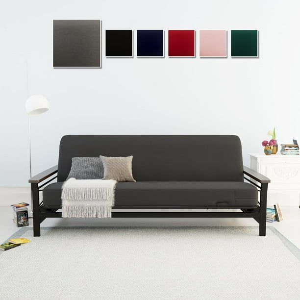 DHP Futon Mattress Slipcover, Grey