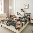 thumbnail image 3 of Castle Fairy Gothic Skull 3pcs Twin Sheet Sets,Chic Flower Twin Fitted Sheet,Exotic Style Breathable Flat Sheet,Breathable Floral Home Decor, 3 of 6