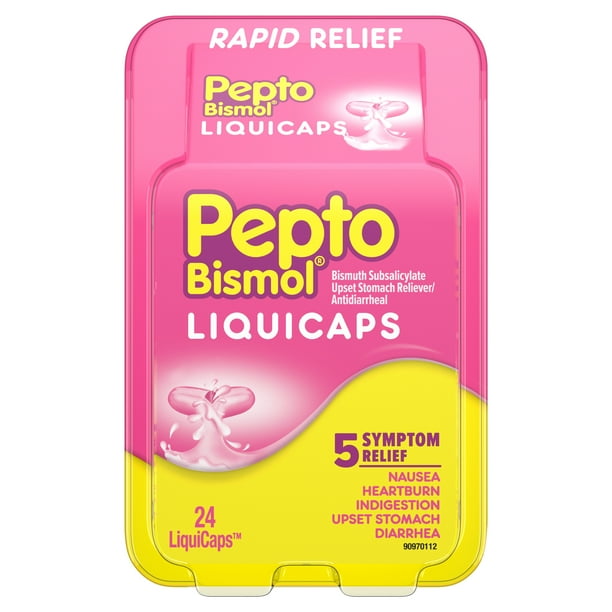 Pepto Bismol LiquiCaps Relief for Upset Stomach and Diarrhea, 24 ct