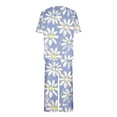 thumbnail image 4 of Offres de Vacances Iumwxz Pyjamas Doux Tendance Ensembles Assortis Tenues de Voyage pour Femmes Imprimé Floral Col Rond Manches Courtes Taille Élastique Pantalons Raccourcis Ensembles 2 Pcs pour Femmes Rue, 4 of 4