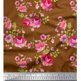 thumbnail image 1 of Soimoi Cotton Duck Fabric Leaves,Rose & Peony Floral Print Fabric by The Yard 56 Inch Wide, 1 of 3