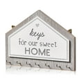 thumbnail image 1 of Wall Key Holder Autoadhesivo Dormitorio Abrigo Entrada Percha Hogar Entrada Almacenamiento Estante Indoor Organizador de hogar Rústico Blanco Inevent HA047884-02B, 1 of 7