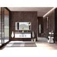 thumbnail image 4 of Amazon 60" White Wood Floating Vanity with Gray Top and Black Trim, 4 of 10