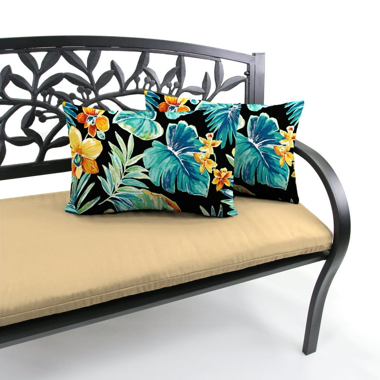 Jordan Manufacturing Beachcrest Outdoor Toss Pillows, Caviar, 12 Jordan Manufacturing Beachcrest Outdoor Toss Pillows, Caviar, 12