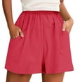 thumbnail image 1 of MKLEKYY Pijamas De Mujer Algodon, Pantalones Cortos De Verano De Color Liso Con Bolsillos, Informales, De Pierna Ancha, Para Casa, Playa, Pantalones Cortos Deportivos Holgados De Verano, 1 of 4