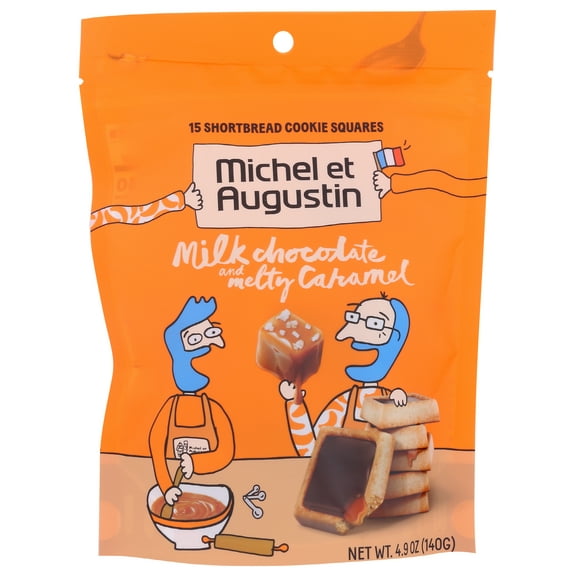 (Pack of 6), Michel Et Augustin Milk Chocolate Caramel Cookie Squares, 4.9 oz