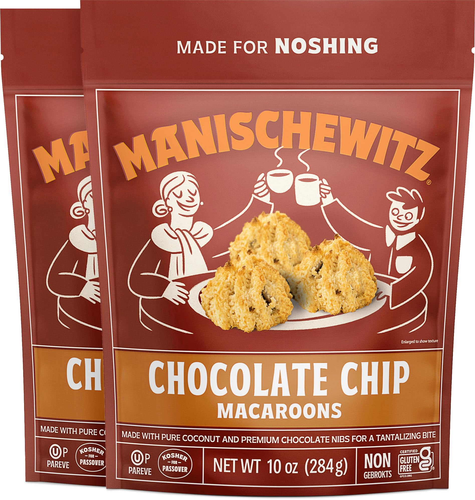 3x | Manischewitz Macaroon Chocolate Chip Cookie, 10 Oz (2 Pack) | Coconut Macaroons | Resealable Bag | Dairy Free | Gluten Free Coconut Cookie & 2x Lotus Biscoff Cookies 0.2oz