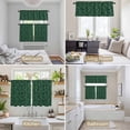 thumbnail image 6 of Dark Green Leaves Kitchen Curtains Sets for Windows 36 Inch Length, Pastoral Watercolor Botanical Plant Rod Pocket Window Treatments Tier Curtains and Valances Set for Bedroom/Bathroom, 6 of 8