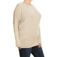 thumbnail image 2 of MOA COLLECTION Women's Plus Size Dolman Sleeve T-Shirt – Casual Solid Color Top, 2 of 4