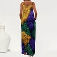 thumbnail image 5 of Moxiu Mardi Gras Jumpsuit Women Sequin Printed Wide Leg Jumpsuit Overalls Dressy Adjustable Strappy Rompers with Pockets 2025 Multicolor,M, 5 of 7