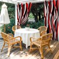thumbnail image 4 of Outdoor Curtains for Patio Waterproof, Red Stripe Windproof Pravicy Outside Porch Blackout Curtain, Grey White Ombre Geometric Modern Abstract Sun Blocking Curtains for Cabana 2 Panels 54"x95", 4 of 9