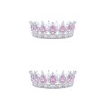 thumbnail image 3 of ZheElen Alloy Durable And Non-deforming Rhinestone For Wedding Or Cosplay Family Wedding Hair Crown Silver + pink 2Set, 3 of 6