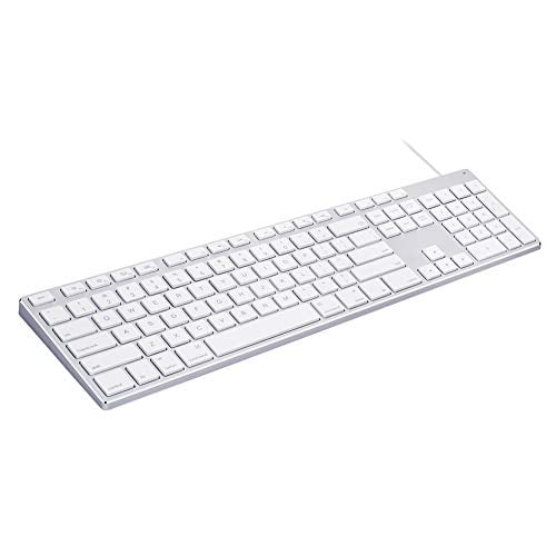 Aluminum USB Wired Keyboard with Numeric Keypad for Apple Mac Pro, Mac, iMac, iMac Pro, MacBook Pro/Air -