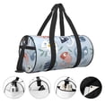 thumbnail image 5 of Xecao Cute Chameleons On Blue print Round Travel Duffel Bag is a foldable gym bag with an inner pocket, perfect for travel sports, 5 of 8