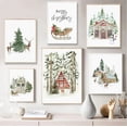 thumbnail image 4 of Carteles e impresiones de decoración navideña, arte de pared de invierno, pintura en lienzo, granja, bosque, ciervo, bosque, 4 of 4
