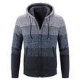 thumbnail image 2 of Jinda Men's Knit Cardigan Sweater Outerwear Hooded Zip Up Long Sleeve Thick Casual Drawstring Lined Pocket Knitwear Grey Medium, 2 of 4