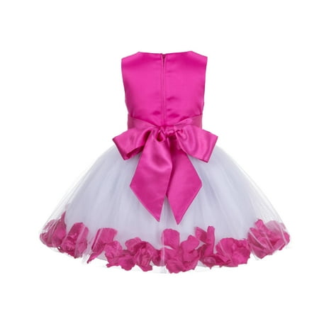 Silk Petals Baby Dresses (Ekidsbridal Rose Petals Flower Girl Dress Tulle Bridesmaid Wedding Pageant Toddler Recital Easter Holiday Communion Birthday Baptism Special Occasions Princess Formal Events Summer)