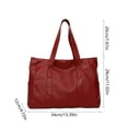 thumbnail image 6 of Large Capacity Red Tote Bag - Leather Work Bag for Women, Spacious Commuter Bag for Office & Daily Use, Stylish Shoulder Bag with Exterior Pocket, Durable Fashion Handbag, 6 of 7