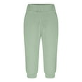 thumbnail image 4 of Capris Sweatpants for Women Casual Athletic Elastic Waist Pants with Pocket Lounge Joggers Workout Loose Trousers, Mint Green, XXL, 4 of 6