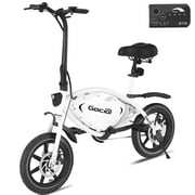 Gocio 14" Foldable Electric Bike, 375Wh 48V Electric Bicycles for Adults Women Teens, Peak 500W City Commuter Cruiser Ebikes, LED Display, E bike One-Piece Tire with 5 Riding Modes UL2849
