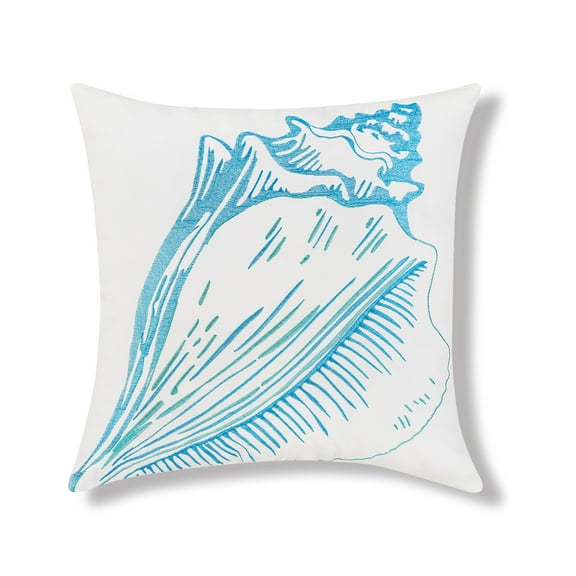 Conch Shell Indoor/Outdoor Accent Throw Pillow 18" x 18"