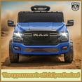thumbnail image 4 of Track Seven 12V Ride on Car, Licensed Dodge RAM 3500 Ride On Truck with Remote Control, Rear Shock Suspension, LED Headlights, Low Battery Alarm, Bluetooth, Music, Ride on Toy for Kids Aged 3+, Blue, 4 of 9