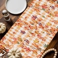 thumbnail image 6 of Fall Table Runner Thanksgiving Cow Pumpkin Table Runners Leopard Fall Maple Leaves Orange Plaid Cotton Linen Dresser Scarf Kitchen Dining Table Decor for Fall Holiday Party Decor 13x72 Inch, 6 of 9