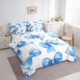 thumbnail image 2 of spefrowx Watercolor Blue Bow Full Size Bedding Sets for Kids, Modern Ribbon Art Full Size Bed in a Bag, Polka Dot Reversible, 7 Pieces, 2 of 6
