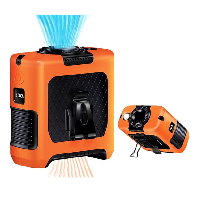 Ventilador portátil con clip para cintura AINFTIME 2025, 10000 mAh, naranja