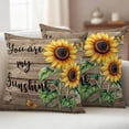 thumbnail image 2 of Sunflower Yellow Outdoor Pillow Covers 16x16 Set of 2,Waterproof Patio Throw Pillowcase Protectors,Sunshine Butterfly Farmhouse Wood Brown Decorative Pillow Shams Cushion Covers for Seat Bed Couch, 2 of 8