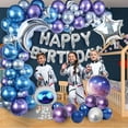 thumbnail image 7 of Outer Space Balloon Garland Kit, 109 pcs Outer Space Party Decorations with Happy Birthday Galaxy Rocket Astronaut Moon Star Foil Balloons for Space Themed Birthday Party Supplies, 7 of 7