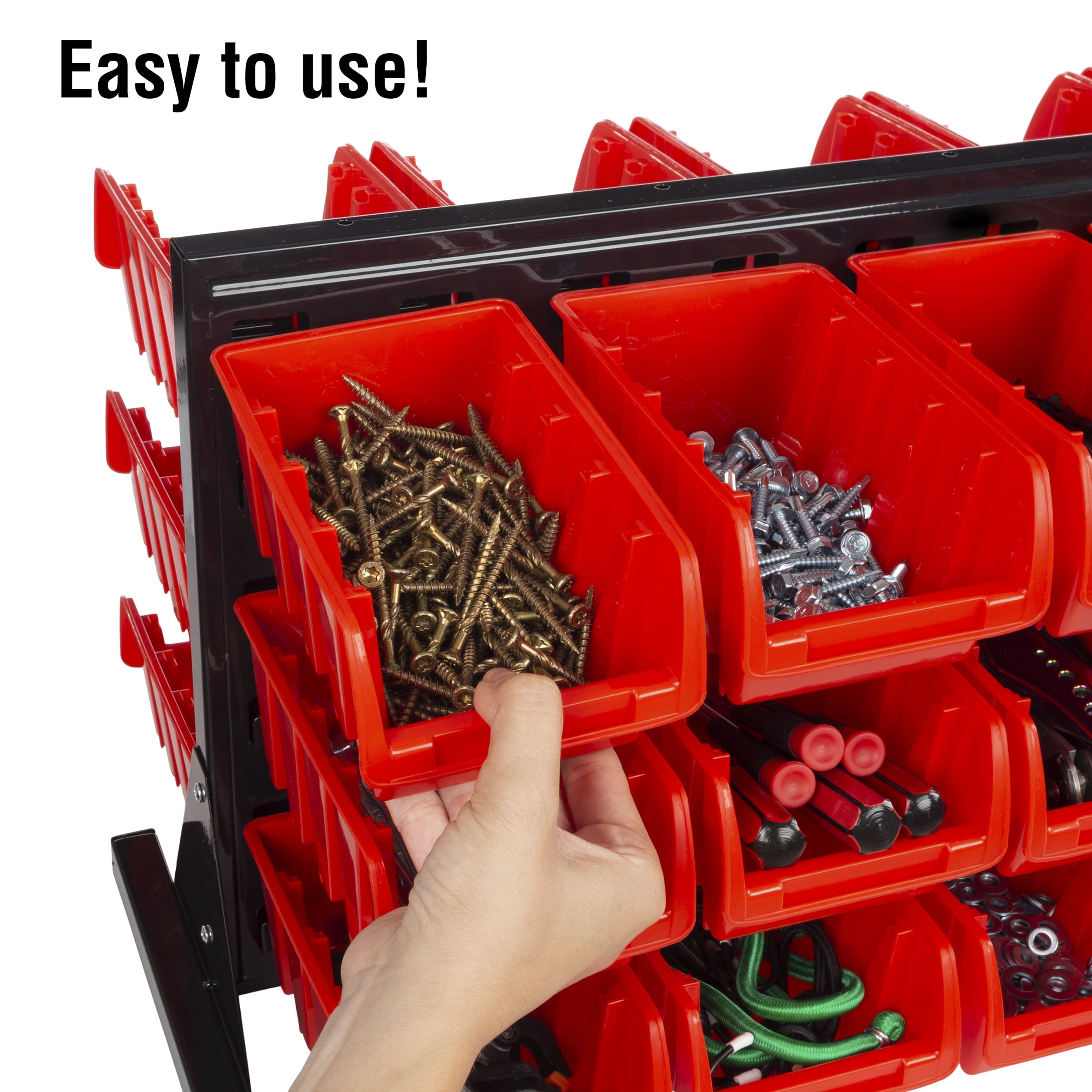 47 Bin Tool Organizer ? Wall Mountable Container With Removable Drawers For  Garage Organization And Storage By Stalwart (red/blue) : Target