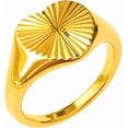 thumbnail image 4 of Stainless Steel Heart Shaped Signet Style Sunshine Pattern Wedding Statement Pinky Ring, 4 of 4