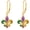 04-Fleur De Lis, variant on Shamrock Earrings 925 Sterling Silver Green Hat Clover Earrings Irish Green Clover Dangle Earring St Patricks Day Gifts Jewerlry for Women