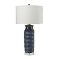 thumbnail image 1 of Wrapped Rope Ceramic Table Lamp in Navy Blue, 1 of 2