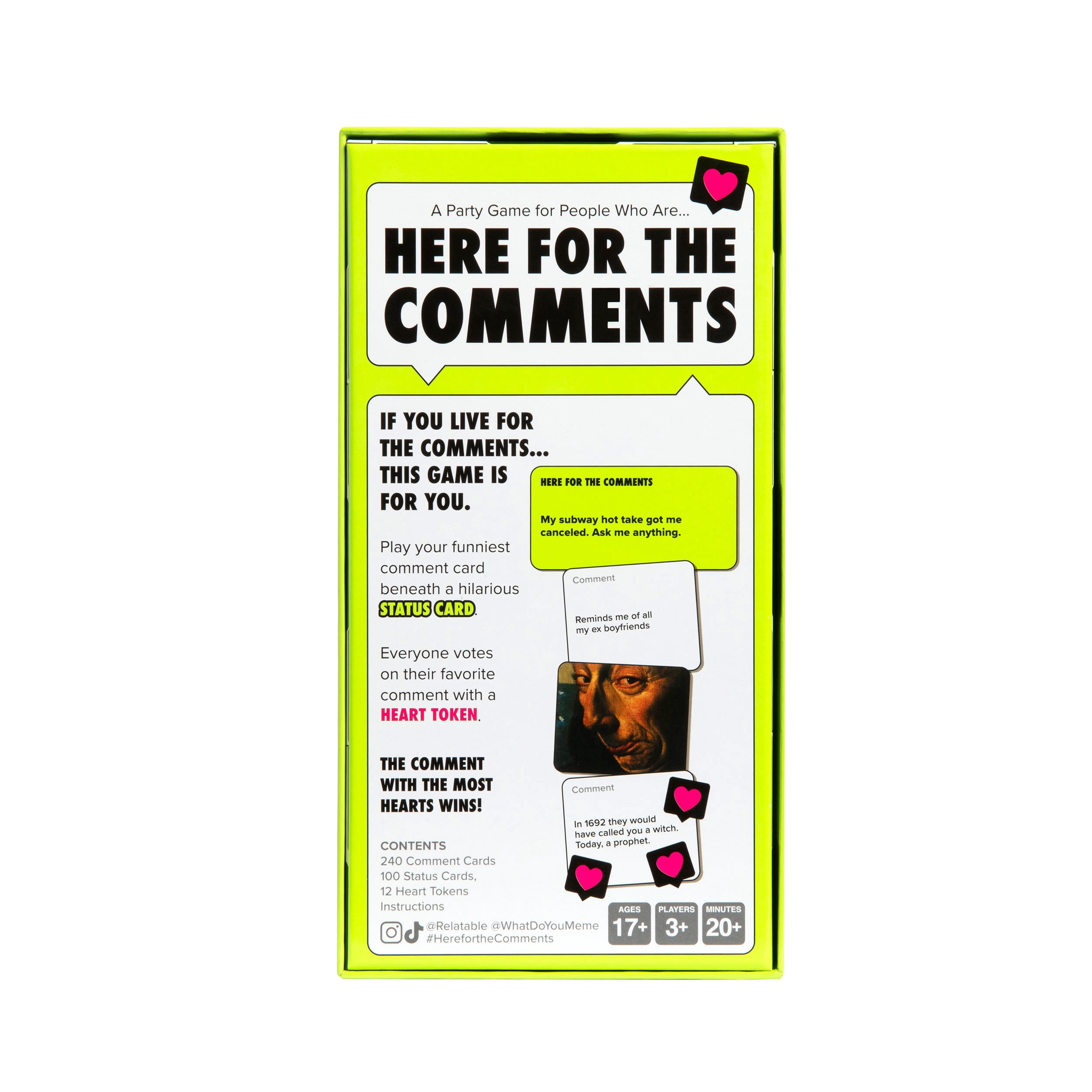 Here for The Comments by Relatable, Adult Party Game Built on Internet Culture, Fun Tailgate Game