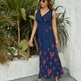 thumbnail image 6 of Lobster Squadron on Navy Dress Fashion Boho Beach Long Dresses Female Party Printed Maxi Dress, 6 of 9