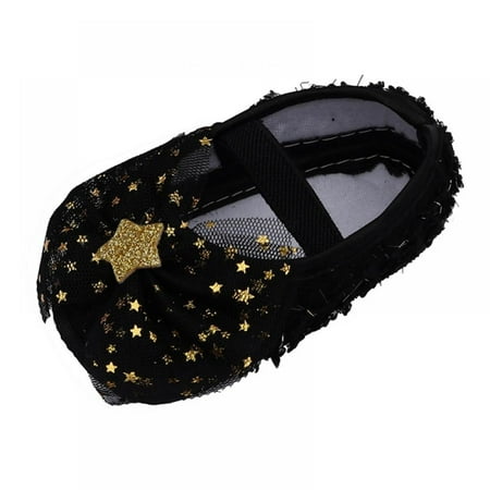 

Baby Girl Sweet Princess Shoes Star Net Yarn Bowknot Newborn Soft Sole Toddler Shoes 0-18M