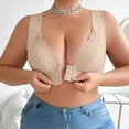 thumbnail image 6 of Sports Bras for Women Plus Size Front Closure Wireless Breathable Bra Bras for Women No Underwire Beige 2Xl, 6 of 9