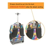 Tilami Colorful Geometric Print Rolling Backpack 18 Inch Wheeled Backpack