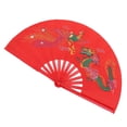 thumbnail image 2 of Abanico de seda ANGGREK chino Ambiental para Danza de Tai Chi color rojo, 2 of 8