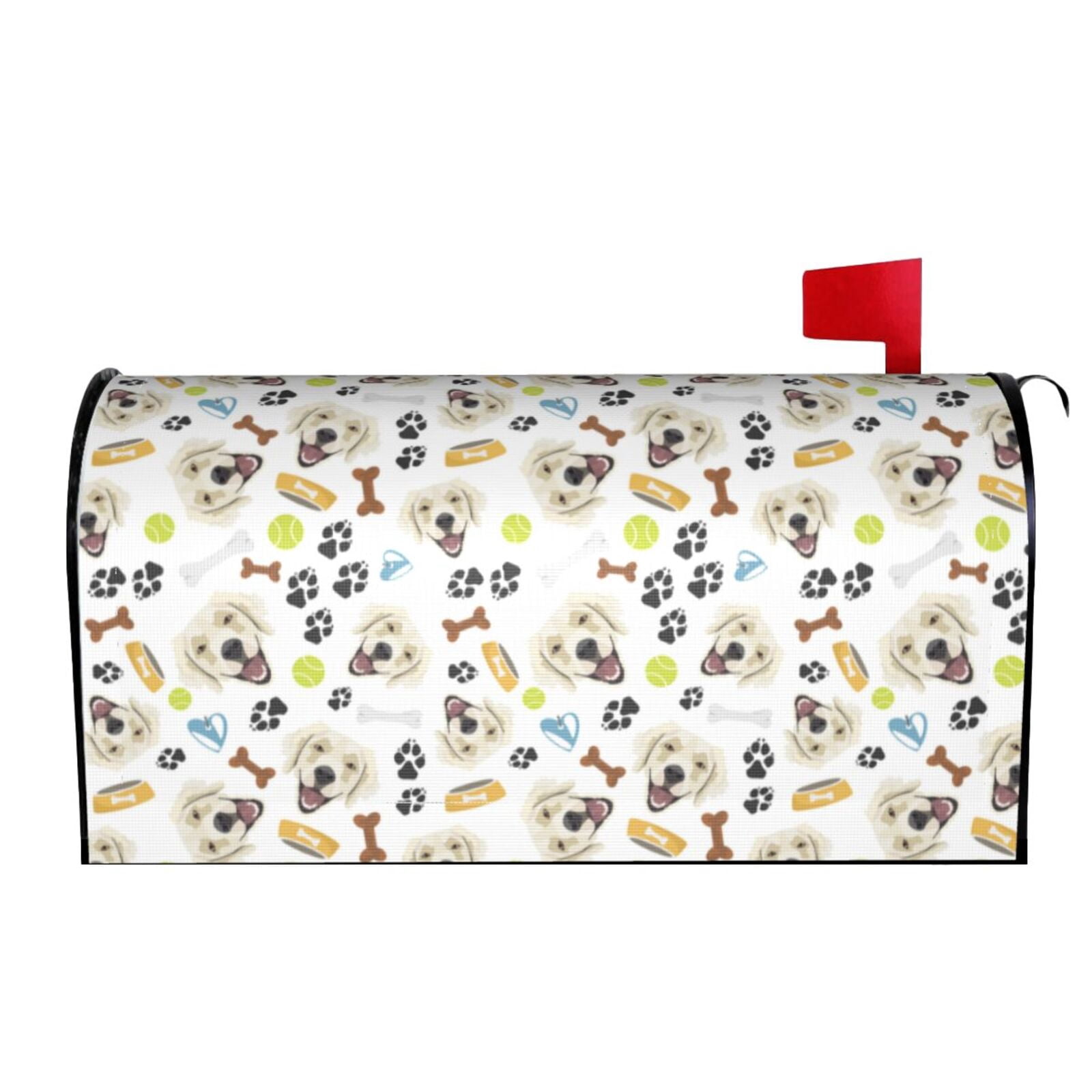 Xecao Labrador Retriever Dog for Mailbox Cover with Magnetic Strips, Waterproof and Sunscreen, Adds a Decorative Touch to Your Garden Yard.