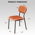 thumbnail image 7 of Ktaxon Modern Dining Table and Chairs Set for 2, Round 35.5" Dining Table with 2 Stackable Padded Side Chairs, 3 Pieces Kitchen Table Set for Small Spaces, Dining Room, Black & Orange, 7 of 7