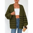 thumbnail image 5 of Women'S Oversized Cardigan Sweaters Fall Long Lantern Sleeve Knit Open Front Sweater Olive Green M, 5 of 8